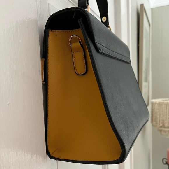 Dune London Black Faux Leather Python Snake Satchel Top Handle Crossbody Bag - Picture 2 of 16